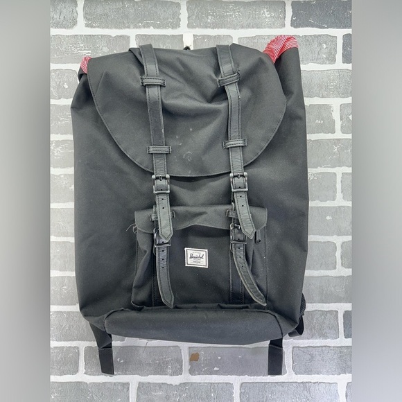 Herschel Black and Red Little American Backpack - Picture 1 of 11
